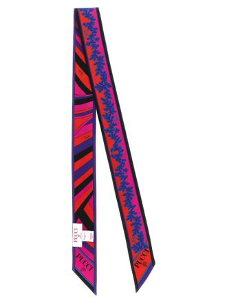 Emilio Pucci Silk Foulard with Double-Sided Prints Scarf - Fuchsia