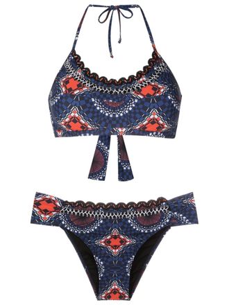 Amir Slama Bikini con stampa grafica - Blu