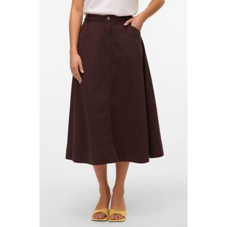 Vero Moda Filia Denim Skirt in Chocolate Torte at Nordstrom, Size X-Small
