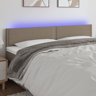vidaXL Cabecero Con Led De Tela Gris Taupe 180x5x78/88 Cm Vidaxl