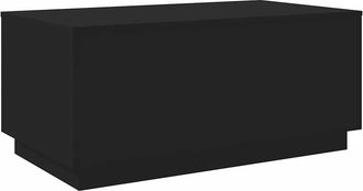 vidaXL Mesa De Centro Con Luces Led Negro 90x50x40 Cm Vidaxl