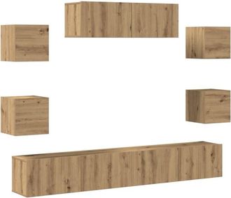 vidaXL Vidaxl - 7 Piece tv Cabinet Set Wall-mounted Artisan Oak Engineered Wood