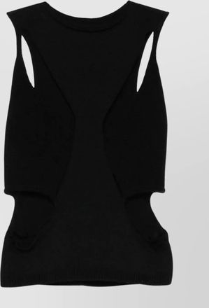 Rick Owens sleeveless top with cut-out and ribbed edges