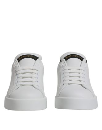 Dolce & Gabbana White Leather Classic Low Top Sneakers Womens Shoes