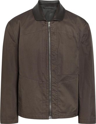 Christophe Lemaire Leather-collar Cotton Jacket - Brown - L