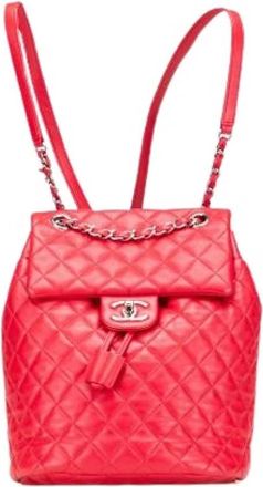 Chanel Pre-owned The Urban Spirit - Dames - Vintage Rugzakken - Rood - ONE Size - Leer - Vintage