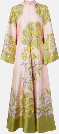 La DoubleJ Magnifico floral silk twill maxi dress