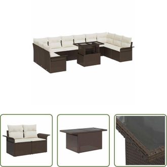 vidaXL vidaXL Sedute esterne - Set Divano da Giardino 11 pcs Marrone Rattan in Polipropilene