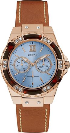 Guess Womens W0775L7 Ladies Limelight Brown Leather Strap Watch - One Size