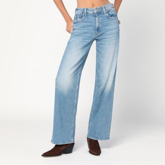 Mother Light Blue The Spinner Zip Sneak Jeans