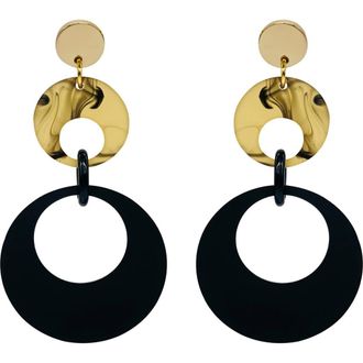 Toolally Swinging Circle Drop Earrings in Black & White Tortoiseshell at Nordstrom