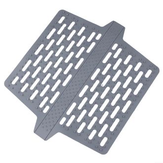 OEM Alfombrilla De Silicona De Doble Ranura Para Fregadero, Protector De Encimera De Cocina Resistente Al Calor, Dise&ntilde;o Antideslizante, Color Gris