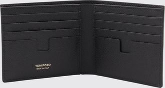 Tom Ford Portafoglio a libro in pelle di vitello a grana con logo monogram