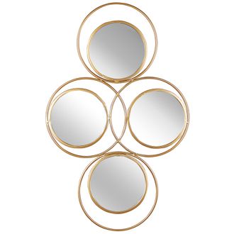 Beliani Beliani - Espejo De Pared Moderno Metal Dorado 4 Piezas 50 X 80 Cm Pieza Decorativa Decoraci&oacute;n Lescar