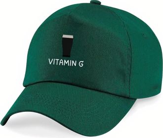 Generic Vitamin G Printed Cap | Unisex Hats, Festival Hat, Beer Lovers, Gifts for Him, Summer Caps Dark Green