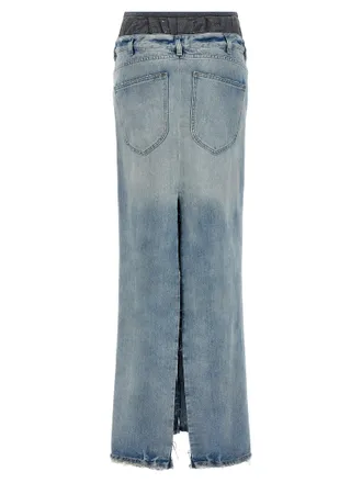 Maison Margiela Layered Denim with Split Details Skirt - Blue