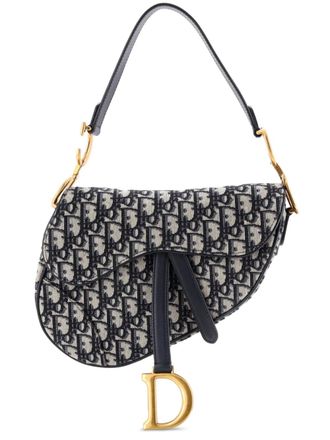 Dior Saddle Handbag Oblique Canvas Medium shoulder bag - Blu