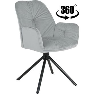 OEM Silla Giratoria Koen Tapizada En Terciopelo, Gris Claro