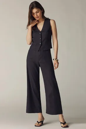 Maeve Colette European Linen Stretch Wide Leg Pants