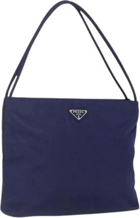 Prada Pre-owned Shoulder Bags, female, Blue, Size: ONE SIZE Pre-owned Nylon Tote