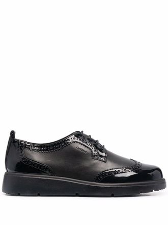 Geox Arlara lace-up oxford shoes - women - Leather/Fabric/Leather/Fabric/Rubber - 36 - Black