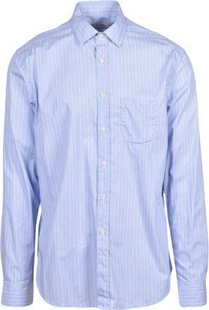 Deuxieme Shirt Sky Blue/White Striped Cotton Shirt