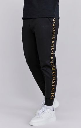 Siksilk Joggers de ajuste muscle negros para hombre SikSilk XXL
