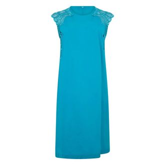Alberta Ferretti Sleeveless Dress With Lace Details - female - Alberta Ferretti - Midi Dresses - Blue - XL - Dresses