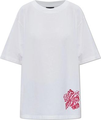 Dsquared2 T-shirt met print - Dames - T-shirts - Wit - XS - Katoen - Tops