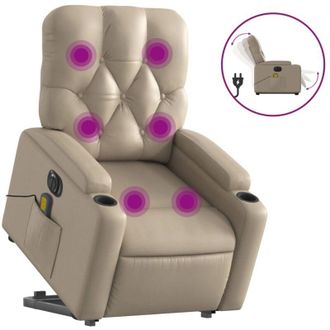 vidaXL Vidaxl - Sill&oacute;n Reclinable De Masaje El&eacute;ctrico Cuero Sint&eacute;tico Capuchino
