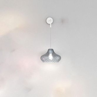 Top-Light Applique Filo Contemporanea Dress Metallo Bianco Vetro Blu 1 Luce E27
