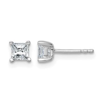 Diamond2Deal 14k Gold 3/4 ct Princess Lab Grown Diamond Stud Earrings VS Clarity, D-E Color