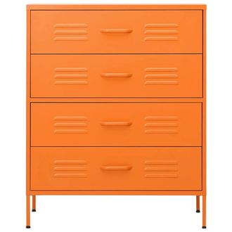 Berkfield Home Durable Chest of Drawers Orange 80x35x101.5 cm Steel