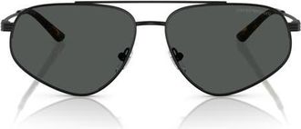 Emporio Armani 59mm Square Sunglasses in Matte Black /Dark Grey at Nordstrom