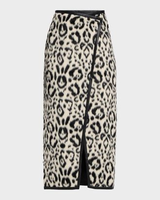 Toccin Leia Leopard Faux Fur Wrap Skirt