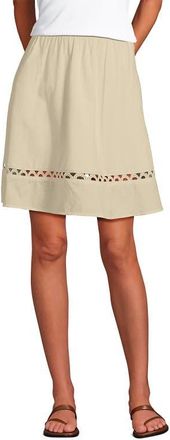 Lands End Voile Ladder Trim Mini Skirt in Dried Bamboo at Nordstrom, Size X-Large