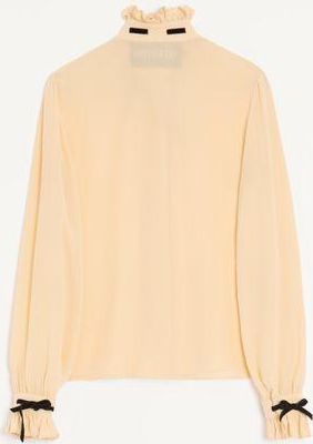 Valentino Camicia In Crepe De Chine Donna BETULLA/NERO 36