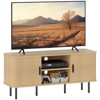HOMCOM Mueble de tv 120x40x55 cm roble
