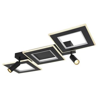 Netlighting Marian Semi Ceiling Light Black 82x56cm LED Dimmable 2700-6500K Remote | Size: 82x56 cm