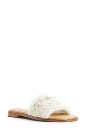 Aldo Aurana Embellished Slide Sandal in White/Bone at Nordstrom, Size 7.5