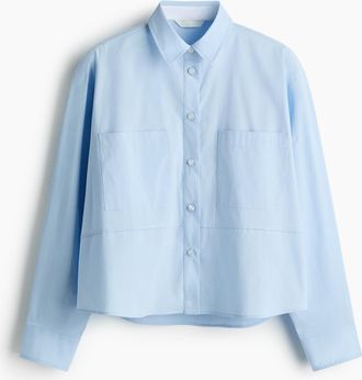 H&M L&auml;ssige Baumwollbluse - Blue