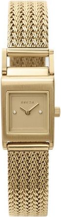 Breda Revel Mesh Strap Watch, 18mm in Gold at Nordstrom