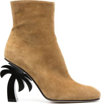 Palm Angels Palm-heel 105mm suede boots - women - Suede - 39 - Brown