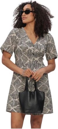 Object Object, Kleedjes, Dames, Veelkleurig, XS, Objnaja S/S V-Neck Short Dress