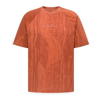 Carlo Colucci Allover Print T-Shirt - Heren - T-shirts - Rood - XL - Tops
