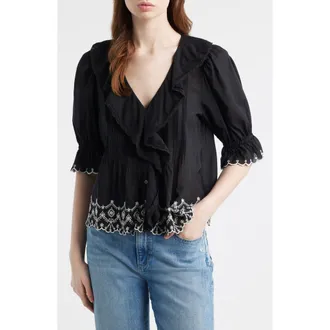 Madewell The Blaire Top in Jet Black at Nordstrom, Size Xx-Large