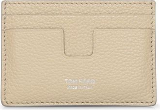 Tom Ford Leren Kaarthouder Organizer - Heren - Portefeuilles - Beige - ONE Size - Leer - Accessoires