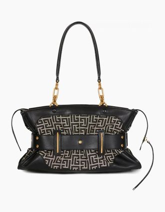 Balmain Womens ANTHEM MONOGRAM BAG - Black - Size: OS