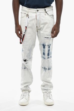 Dsquared2 Tie-Dye Jeans With 18cm Fabric Chain Dsquared2