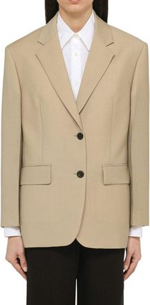 Prada Womens Beige Mohair Blazer Clothing